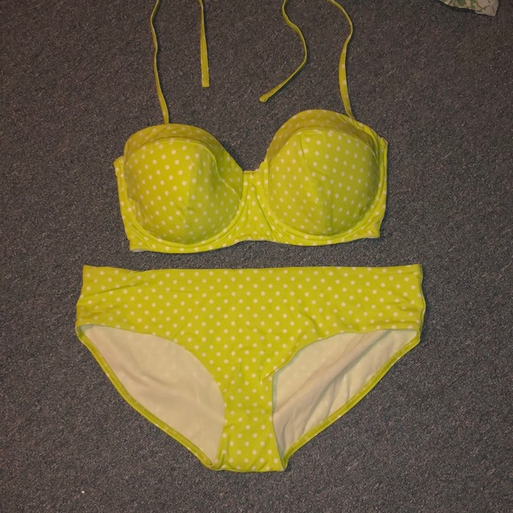ASOS Other - ASOS Lime Green Polka Dot Bikini